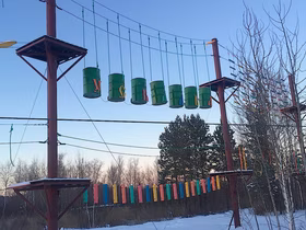 Верёвочный парк среди сосен — загородный отдых в Тюмени