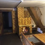 Гостиная с камином дома 1 — база отдыха в сосновом бору